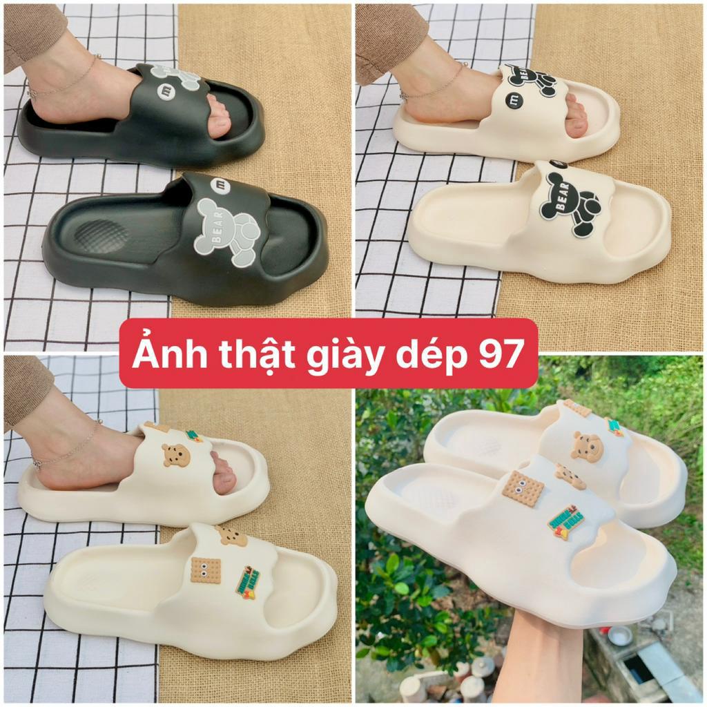 Dép bánh mì đám mây dép quai ngang nữ độn đế 3cm phong cách unisex basic đi mưa đi học chất liệu eva siêu-giày dép 97