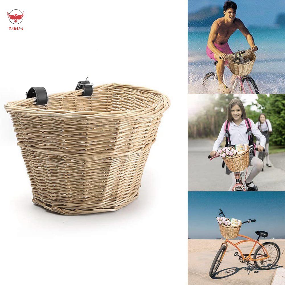 Giỏ đan dạng chữ D xinh xắn dành cho xe đạp