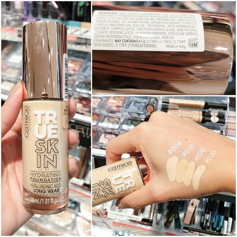 Kem nền dưỡng ẩm Catrice True Skin, kem nền che phủ hoàn hảo dùng cho mọi loại da mặt