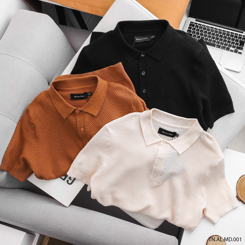 Áo thun Len Polo Nam MASSIMO DUTTI vải cotton mát xịn hãng Full tem tag code vnxk xịn