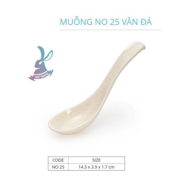 Muỗng cơm VÂN ĐÁ TRẮNG Fataco