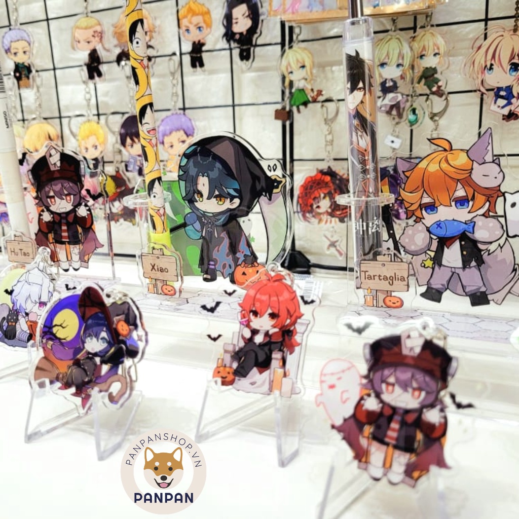 Mô Hình Standee đựng viết, bút Anime Genshin Impact Halloween  Xiao, Hutao, Childe