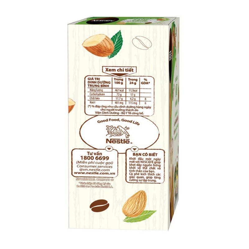 Cà phê hòa tan NESCAFÉ Latte Sữa Hạt Vị Hạnh Nhân (Hộp 10 gói x 24g) | BigBuy360 - bigbuy360.vn