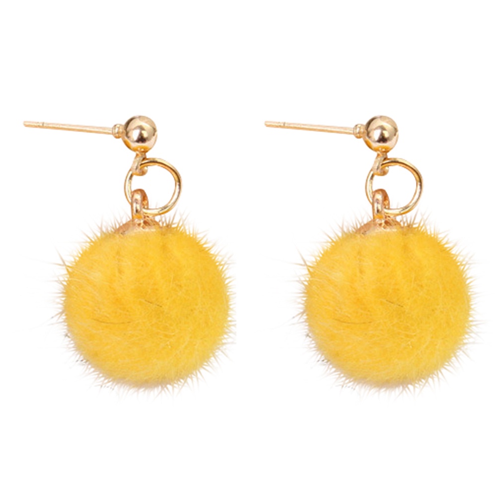 Khuyên tai quả cầu lông xù thời trang thanh lịch dành cho phái nữ