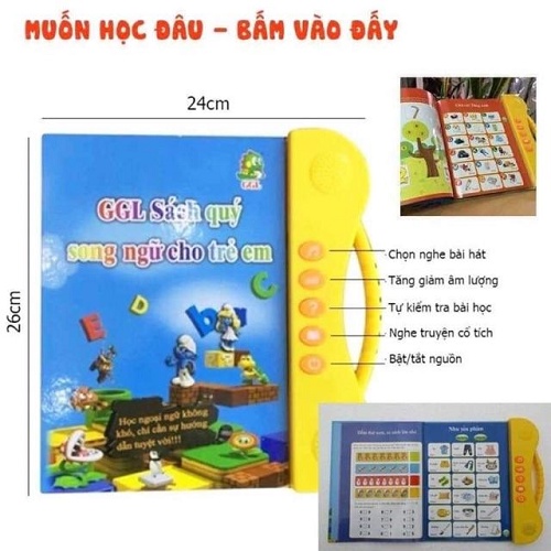 Sách Nói Điện Tử Song Ngữ Anh-Việt Giúp Trẻ Học Tốt Tiếng Anh Dành Cho Trẻ Từ 1-7 Tuổi
