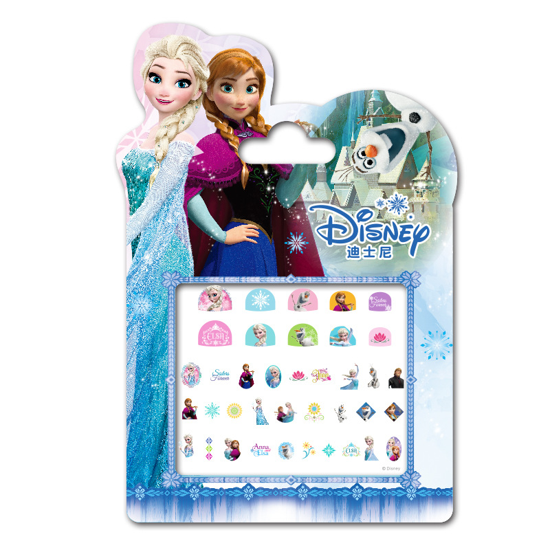 Sticker dán trang trí móng hình công chúa Elsa/Anna trong phim Frozen
