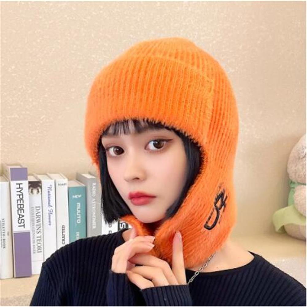 Bông Chụp Tai Bằng Len Nhung Dệt Kim Giữ Ấm Mùa Thu Đông