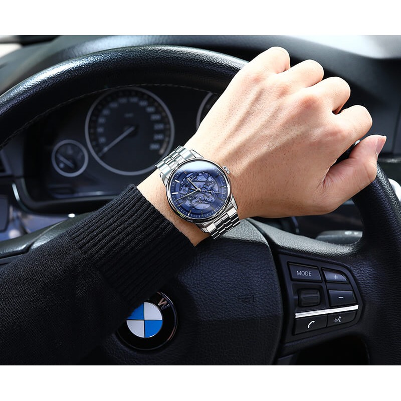 Đồng hồ nam chính hãng LORBERN IBV6022-5 Kính sapphire ,chống xước,Chống nước ,BH 24 tháng,Máy cơ (Automatic) ,dây kim l