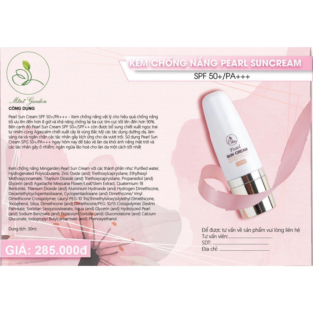 Kem Chống Nắng Pearl Suncream [ FREESHIP ]  Chống Tia UV Lên Đến 90%