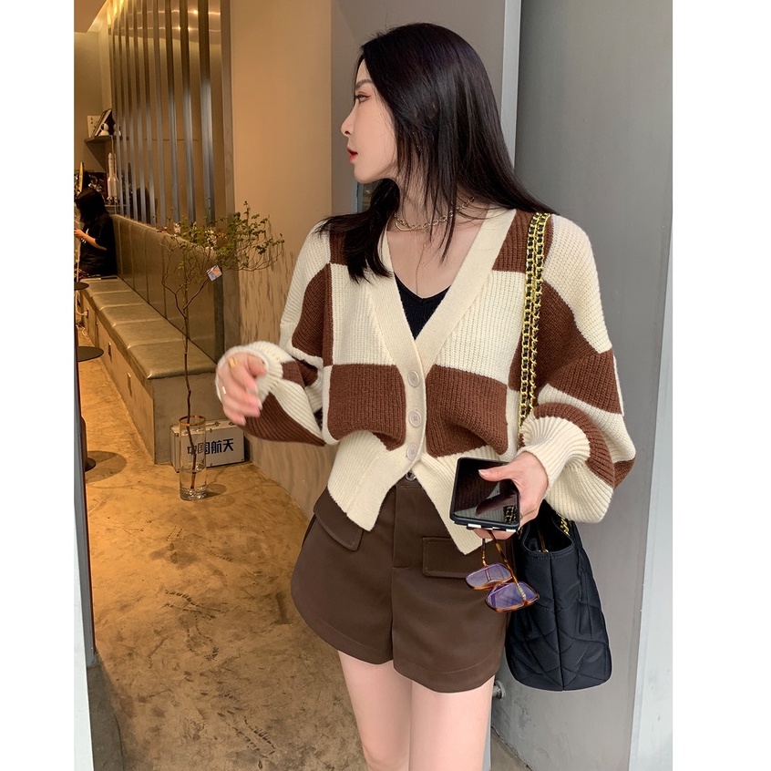 Xiaozhainv Áo khoác cardigan tay dài cổ chữ V dáng rộng phong cách Hàn Quốc xinh xắn cho nữ | BigBuy360 - bigbuy360.vn