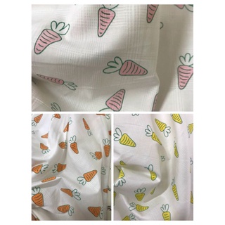 Sỉ Vải thô hoạ tiết củ cà rốt chất cotton