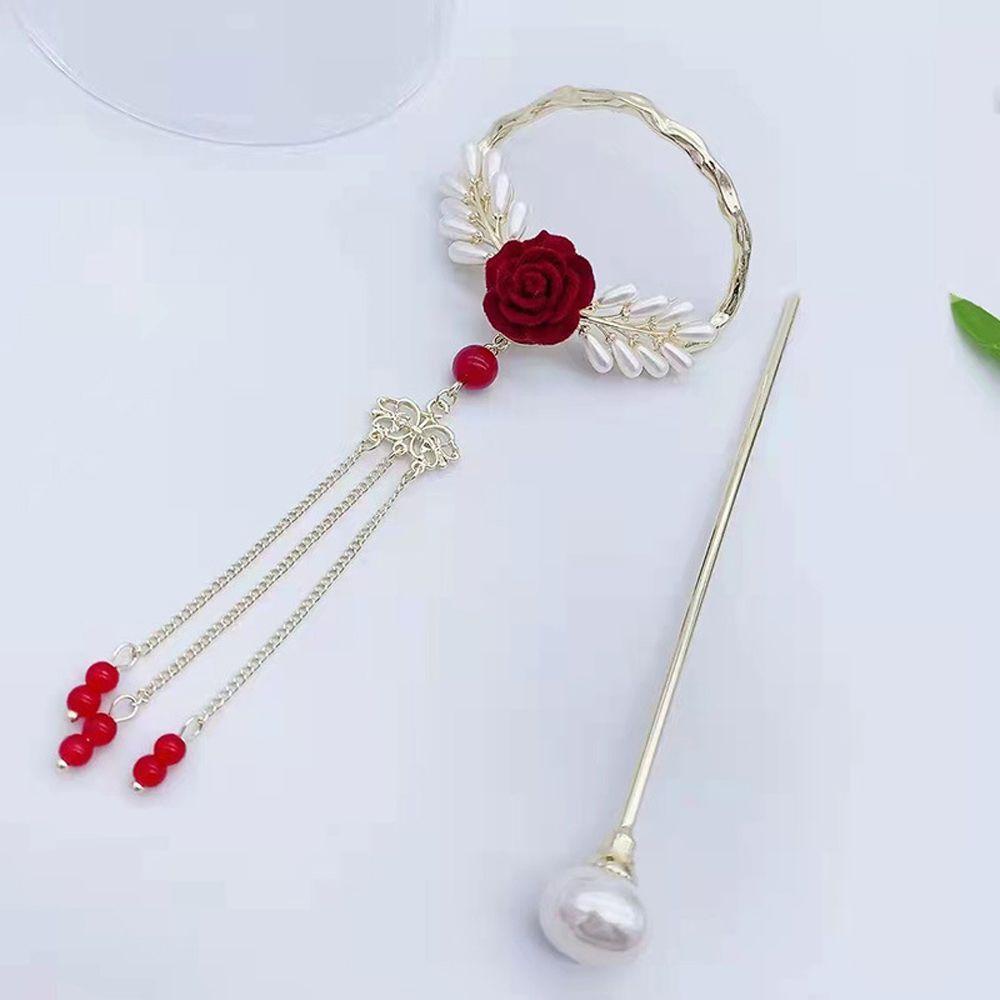Trâm Cài Tóc Phối Dây Xích Tua Rua Phong Cách Trung Hoa Cổ Điển Cho Nữ