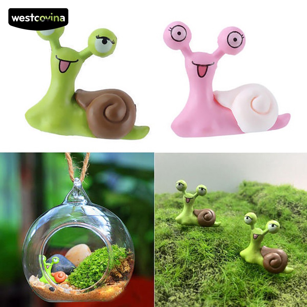 Bộ 2 Mô Hình Ốc Sên Mini Trang Trí Sân Vườn