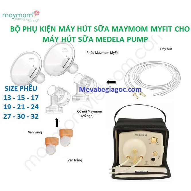 (1 bên hút) 1 Bộ phụ kiện thay thế của Maymom dùng cho Máy Hút Sữa Medela Pump