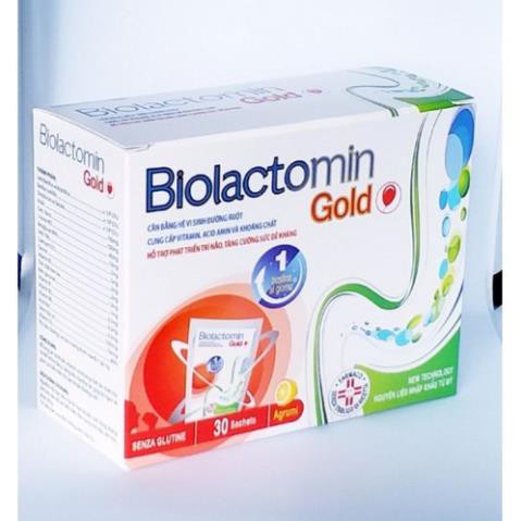 Cốm Biolactomin gold hỗ trợ tiêu hóa trẻ biếng ăn kém hấp thụ hộp 30 gói