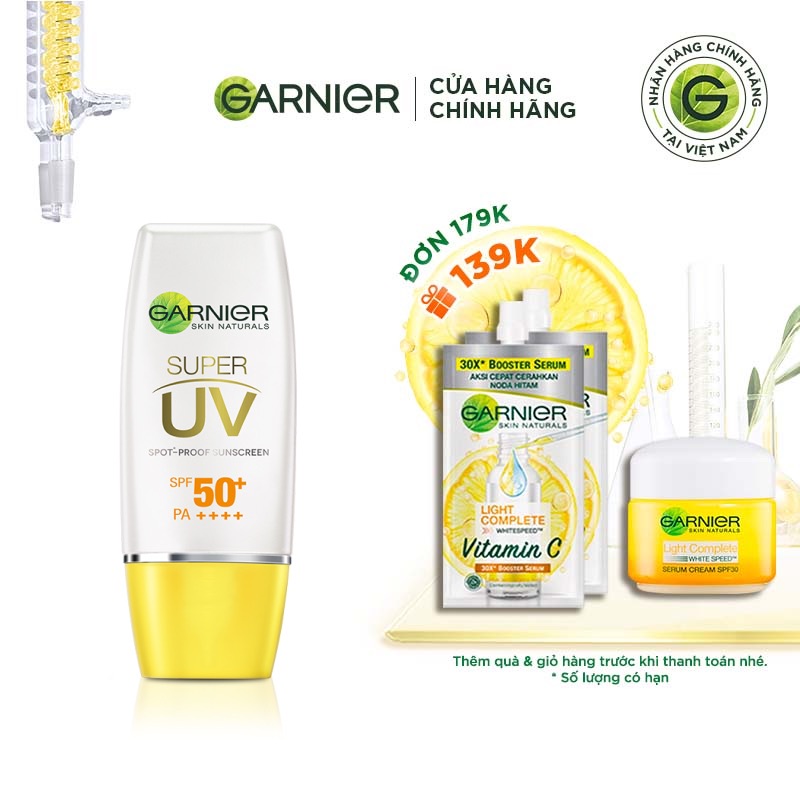 Kem chống nắng sáng da Garnier 30ml