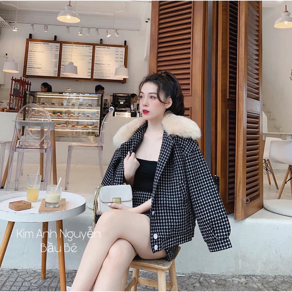 Sét Dạ Cổ Lông Chân Váy Ngắn 2 Lớp | BigBuy360 - bigbuy360.vn