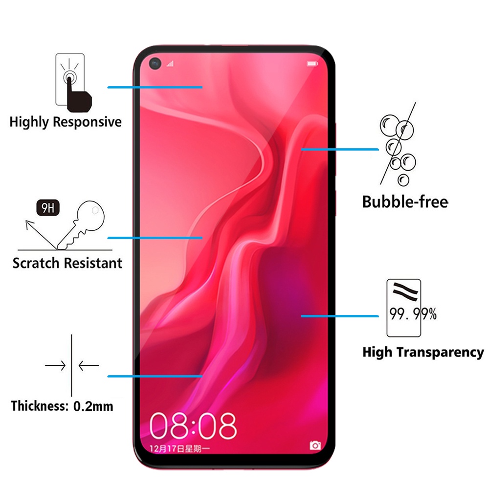 Cường lực Huawei Nova 4 9D Full toàn màn hình cao cấp, Kính Trong Ko Full, không chấm li ti