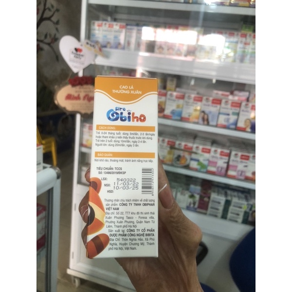 Siro Obiho cao lá Thường Xuân bướm bạc  hỗ trợ tiêu đờm - CN24