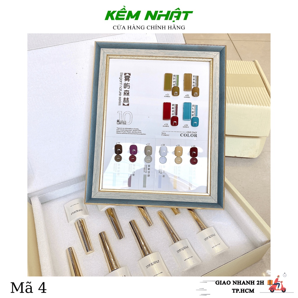 Set Sơn Gel 10 Chai SMOOTH Sang, Xịn Nhiều Mã Màu - Tặng Kèm Bảng Màu
