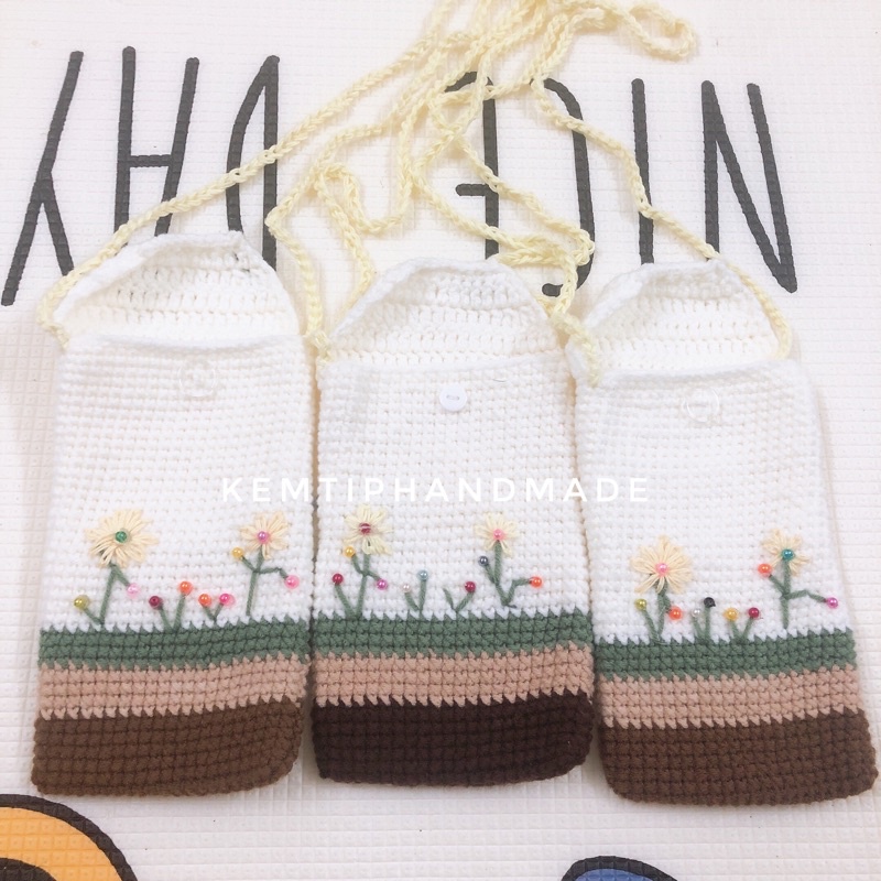 Túi đựng điện thoại móc tay handmade, túi mini cho nữ