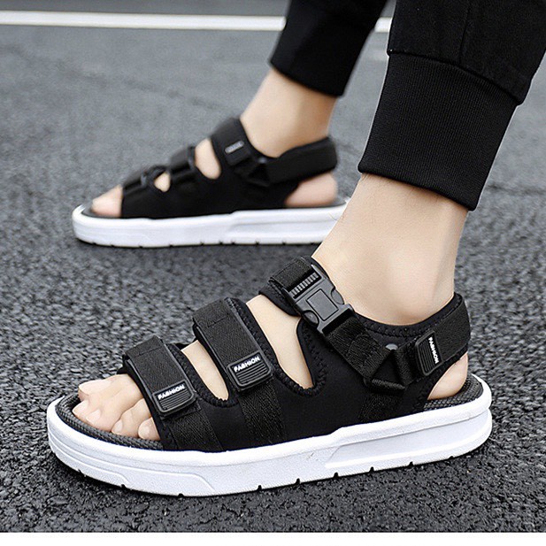 Sandal nam 3 quai Ulzzang khóa bấm cao cấp mới