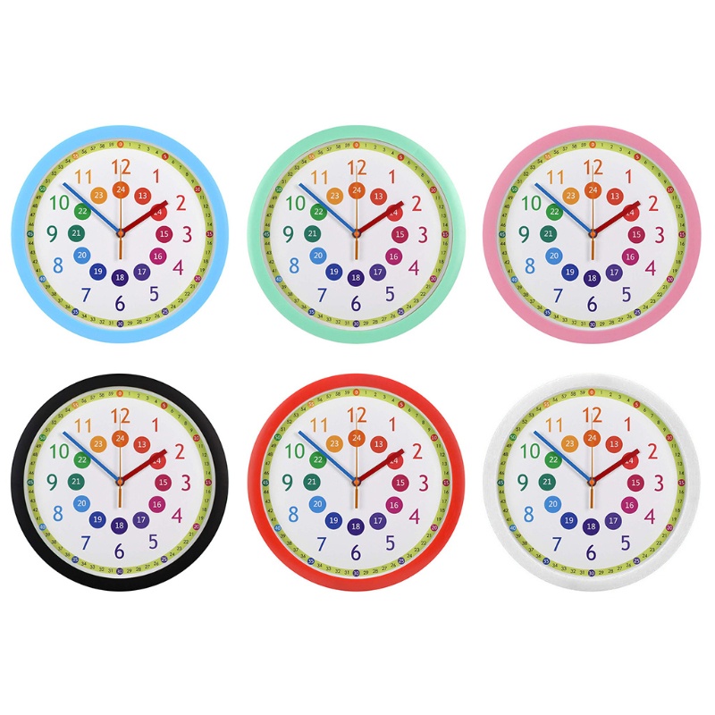 Đồng Hồ Treo Tường Không Gây Tiếng Ồn Hỗ Trợ Dạy Học Cho Bé