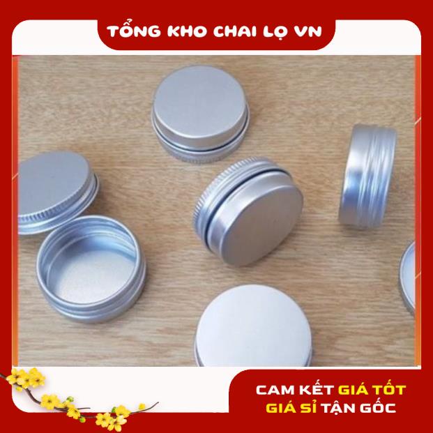 Hủ Đựng Kem ❤ SIÊU RẺ ❤ Hộp nhôm 20g,50g,100g vặn đáy đựng son môi, sáp ong , phụ kiện du lịch