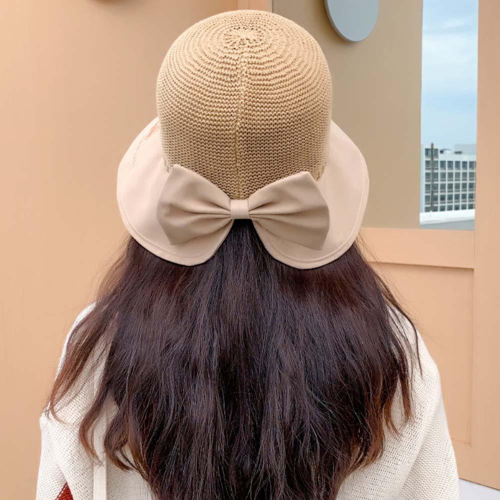 DARNELL Nón Bucket Chất Cotton Phối Nơ Phong Cách Hàn Quốc