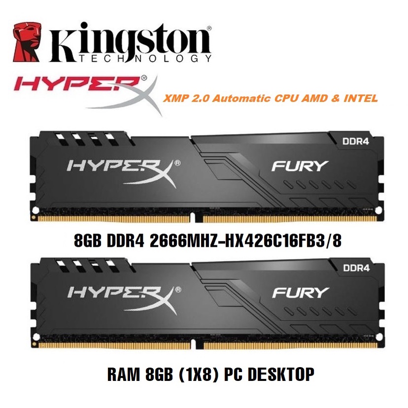 Ram HyperX Fury 8GB DDR4 2666MHz Chính Hãng - BH 36 tháng 1 đổi 1