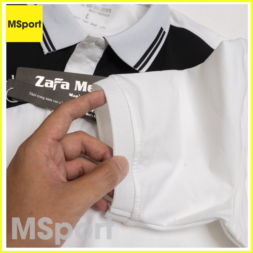 Áo Thun Nam Có Cổ Tay Ngắn Phối Xéo 2 Màu Đẹp, Cao Cấp, Vải Cotton 100% Mặc Mát, Co Giãn 4 Chiều, Thấm Hút Mồ Hôi Tốt