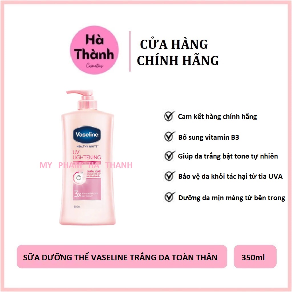 Sữa Dưỡng Thể Vaseline Trắng Da Toàn Thân 350ml, Cam Kết Hàng Chính Hãng Thái Lan | BigBuy360 - bigbuy360.vn