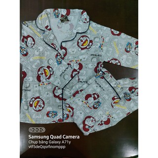 Bộ Pijama cotton Họa tiết Đôrêmon cho Bé Trai Từ 18 - 24Kg
