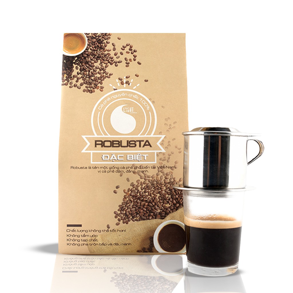 Cà phê rang xay Robusta nguyên chất 100% Đặc biệt Light Coffee - 500g/gói | BigBuy360 - bigbuy360.vn