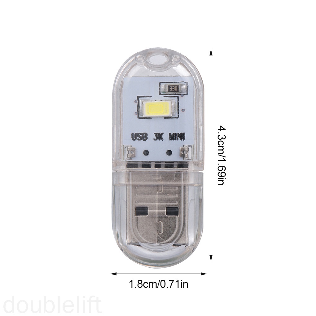 Đèn LED đọc sách cổng USB cỡ nhỏ bằng nhựa dùng gõ bàn phím máy tính