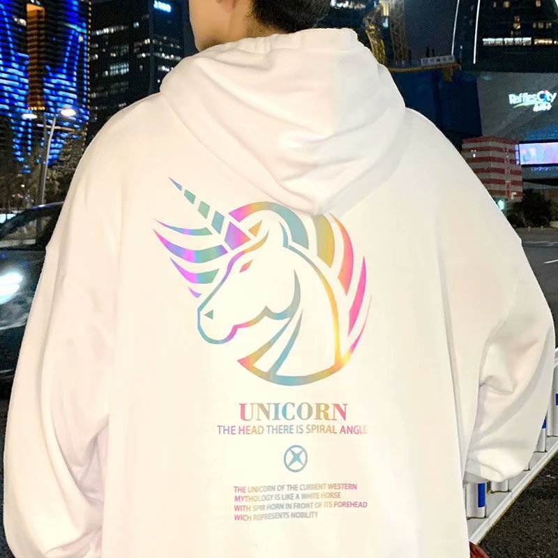 Áo hoodie tay dài dáng rộng in hình kỳ lân gồm 5 màu sắc | BigBuy360 - bigbuy360.vn