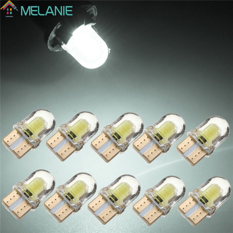 Set 10 Đèn LED T10 194 168 W5W COB 4 SMD Ánh Sáng Trắng Dành Cho Ô Tô