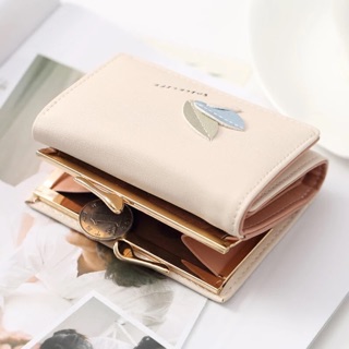 VN30313 PHỤ KIỆN THỜI TRANG VÍ TIỀN BÓP TIỀN MINI NỮ THÊU HOẠ TIẾT BA LÁ VINTAGE NHÃ NHẶN