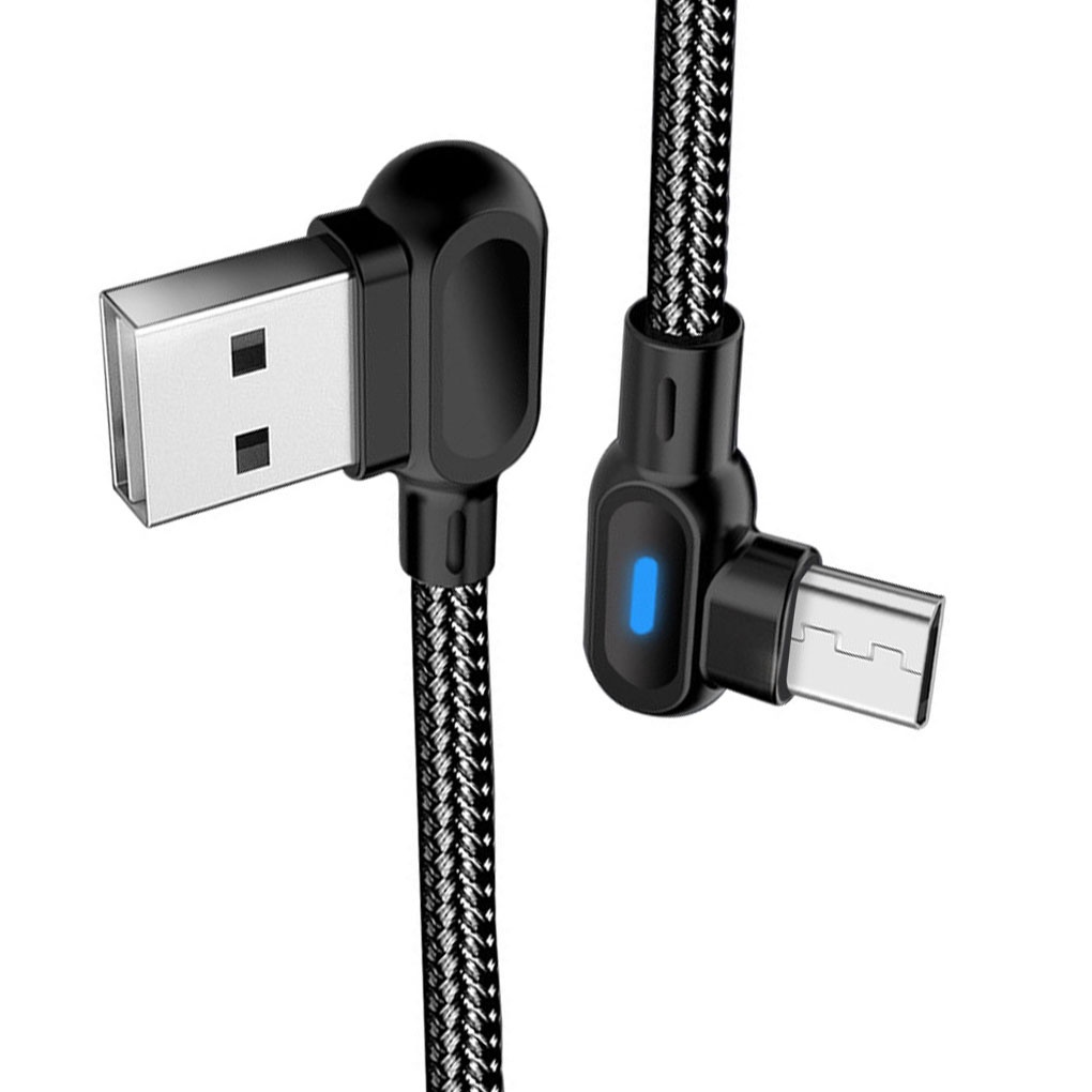 Cáp sạc nhanh 90 độ góc phải có thể truyền dữ liệu thiết kế ánh sáng