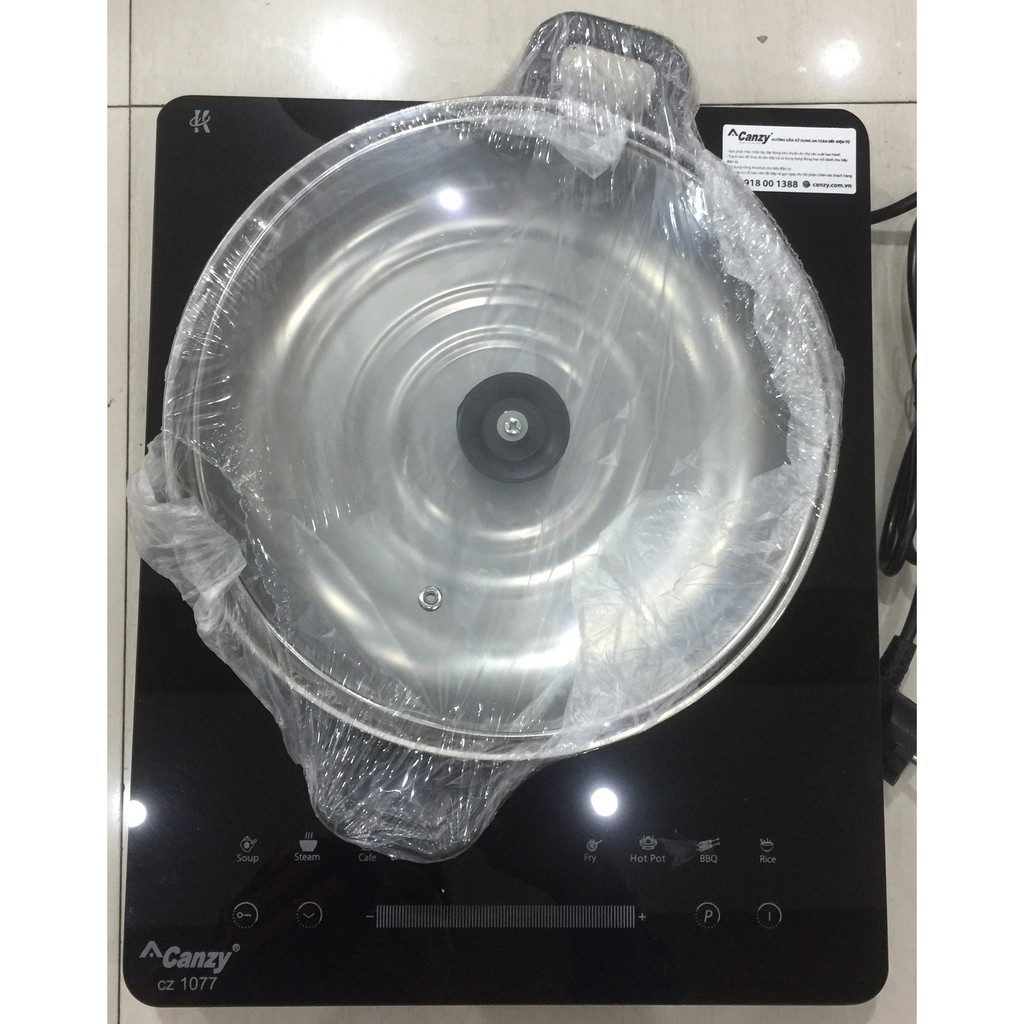 Bếp từ đơn CANZY, CZ-1077, Bếp Điện Từ Tiết Kiệm Điện Năng, 2400W, tự động ngắt, mặt kính chịu lực chịu nhiệt tốt