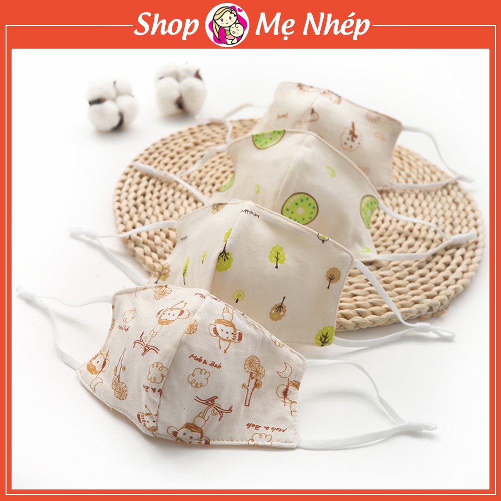 Khẩu trang vải cho bé 2 lớp 100% COTTON