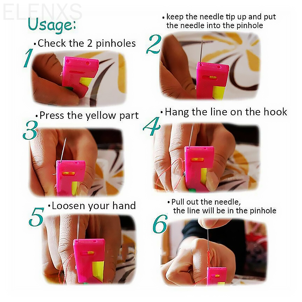 Set 3 dụng cụ xỏ kim mini tự động màu sắc ngẫu nhiên