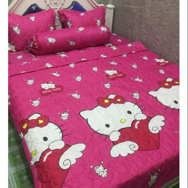 Bộ drap 1.2x2m hello kitty+2 vỏ gối