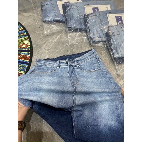 Quần jean bó sát rách gối loang màu siêu hot