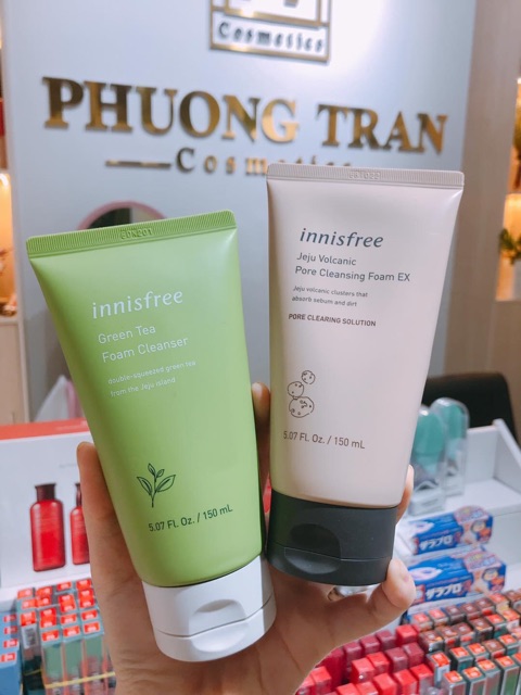 Sữa rửa mặt innisfree trà xanh, tro núi lửa,  ngăn ngừa và giảm mụn bija trouble - Hàng chính hãng