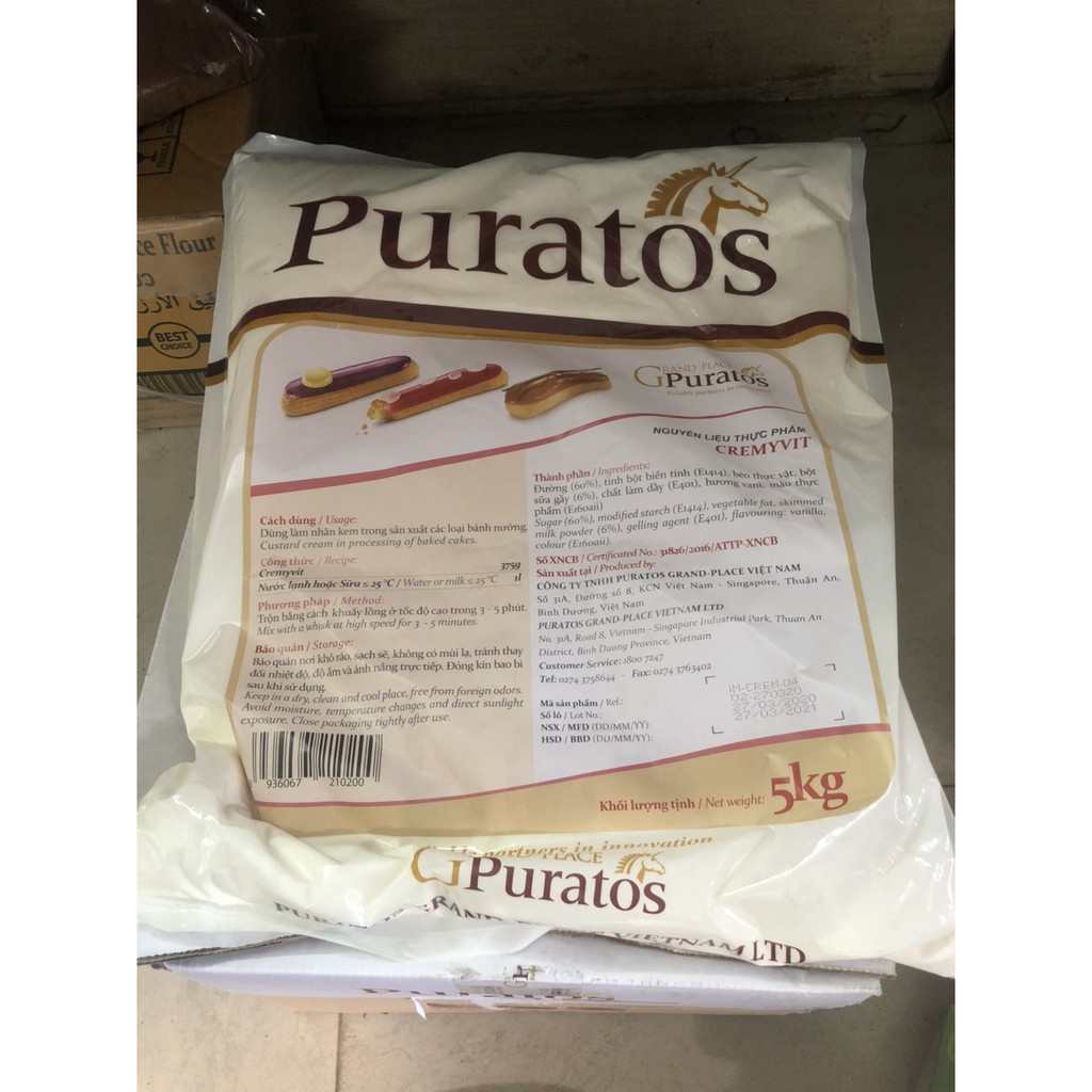 Bột Nhân su kem Cremyvit Bao 5kg