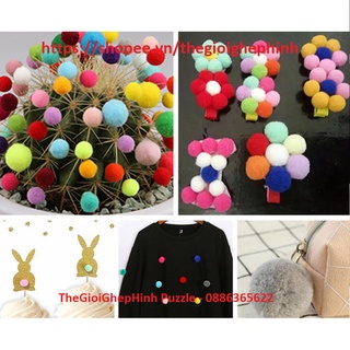 300 Hạt Pompom Nhiều Kích Thước,Màu Sắc