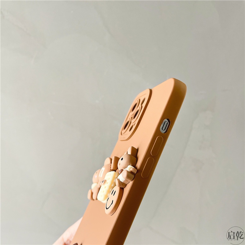 Ốp Điện Thoại Chống Sốc In Hình Gấu Và Bánh Quy Cho iphone 15 pro max 14 / 13 / 12 / 11 pro max xs xr xsmax 7plus
