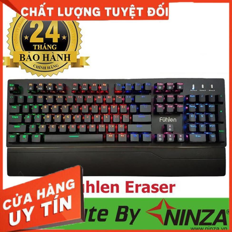 [Giá hủy diệt] Bàn phím cơ GAMING Fuhlen Eraser - Blue Switch - Led Rainbow - NINZA phân phối [Hàng có sẵn]