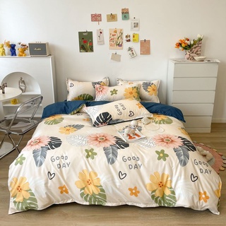 [Hình Thật] Bộ Drap giương Chần Bông Cotton Lá Trầu Phối ((M2*2M-M8*2M))